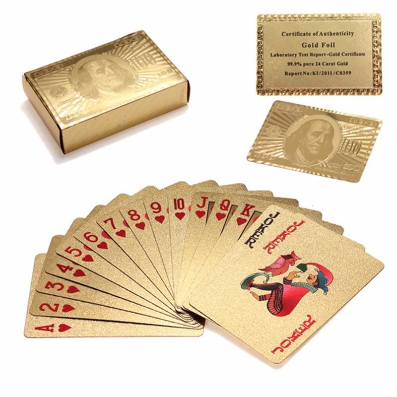 24K GOLD-PLATED PLAYING CARDS WITH CASE